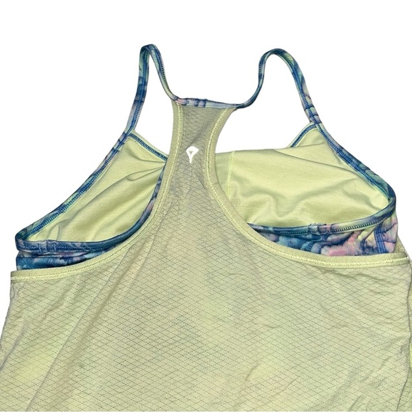 Ivivva Lululemon Lime Yellow Paint Splatter Double Dutch Bra Tank size 10 - Picture 7 of 11